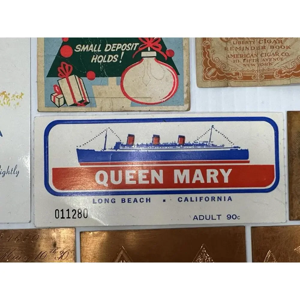 VTG Ephemera Lot Copacabana Queen Mary Carters Little Liver‎ Pills Copper Plate